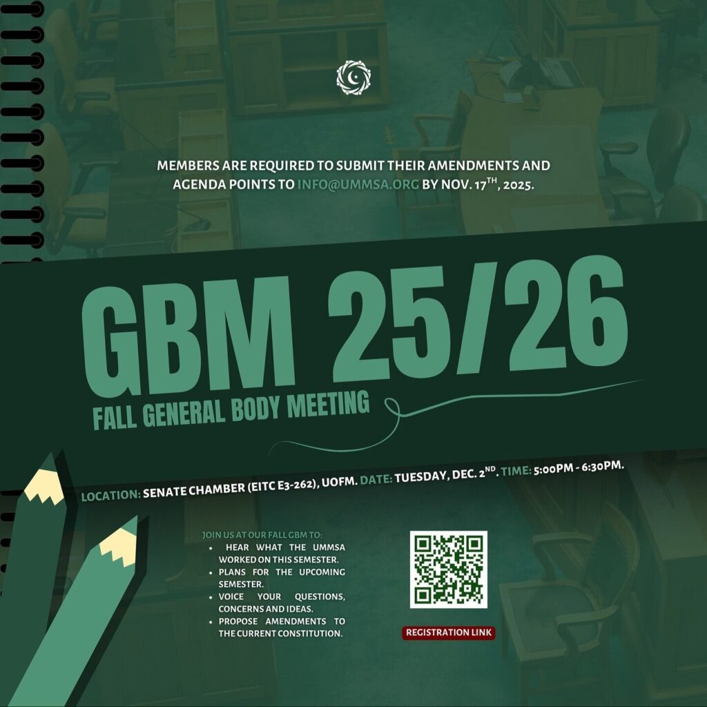 UMMSA Fall General Body Meeting Poster